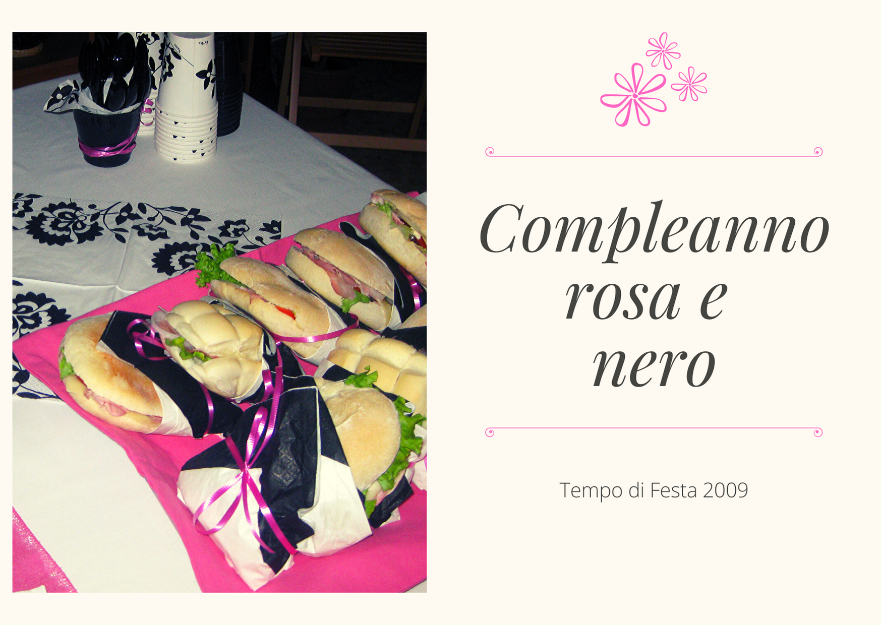 compleanno rosa e nero